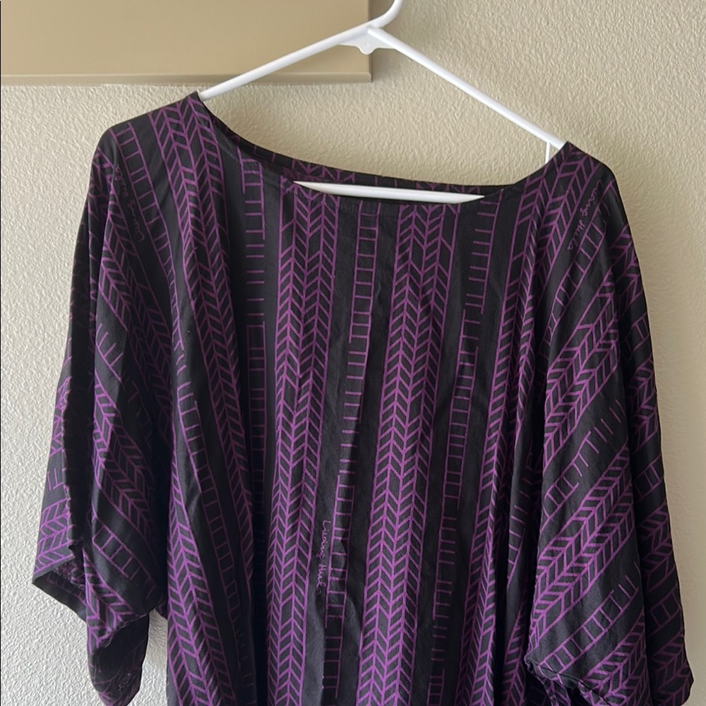 Living Hula Purple and Black Patterned Women's Top